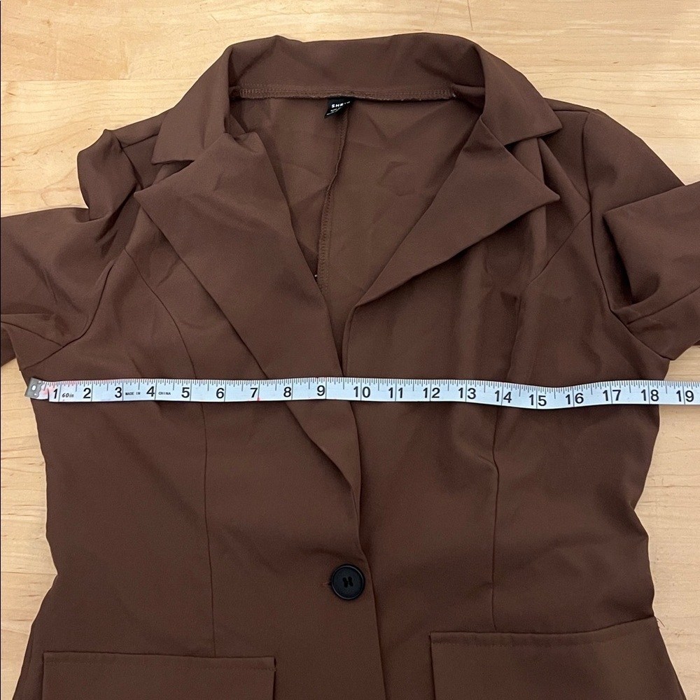 SHEIN Chocolate Brown Women's Blazer - Picture 3 of 6